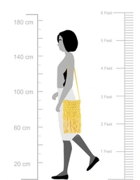 ASTRID Yellow Macrame Boho Chic Crossbody Sling Bag FOR Women - Free Size, Yellow, Canvas, Pack of1